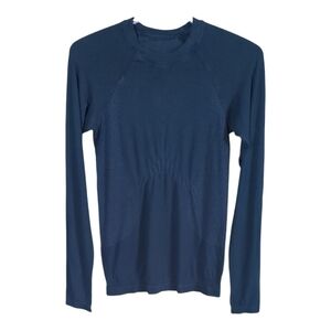 Sweaty Betty Athlete Seamless Long Sleeve Top Navy‎ Blue Size Large Activewear